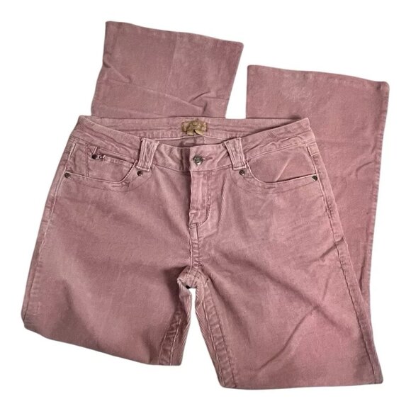 CANDIES Corduroy Pant Women Junior 11 Pink Wide Leg Boot Flare Stretch Y2K Thick - Picture 1 of 6